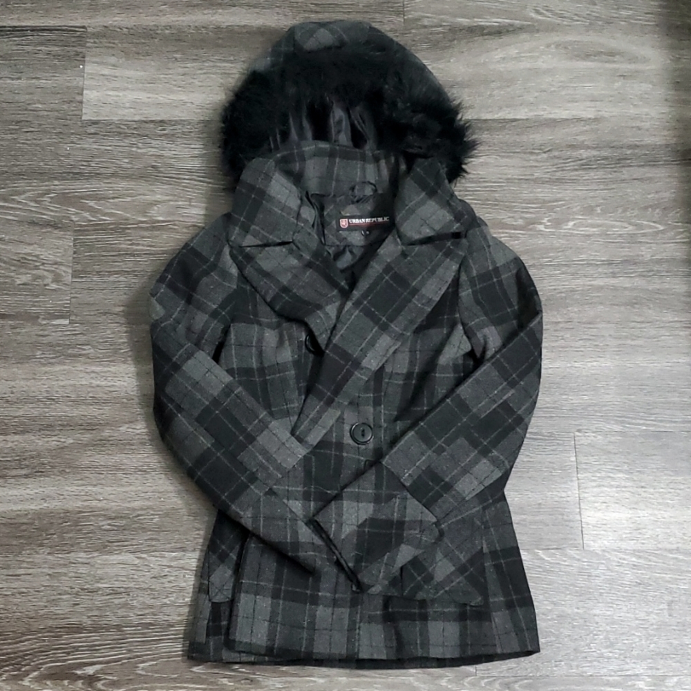 Urban Republuc Plaid peacoat